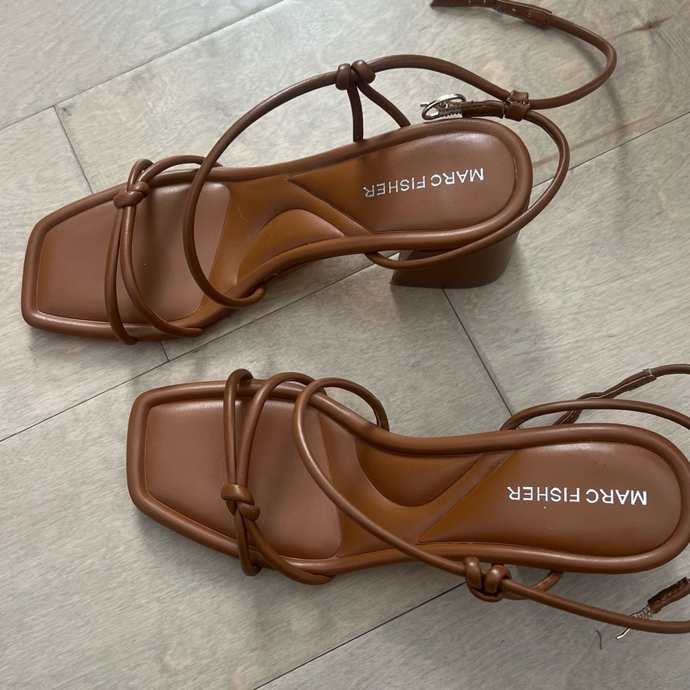 Marc Fisher Women's Brown Strappy Sandals- Gurion Sandal